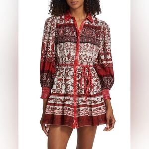 🖤 ALICE + OLIVIA TIFFIE COTTON BELTED MINI DRESS